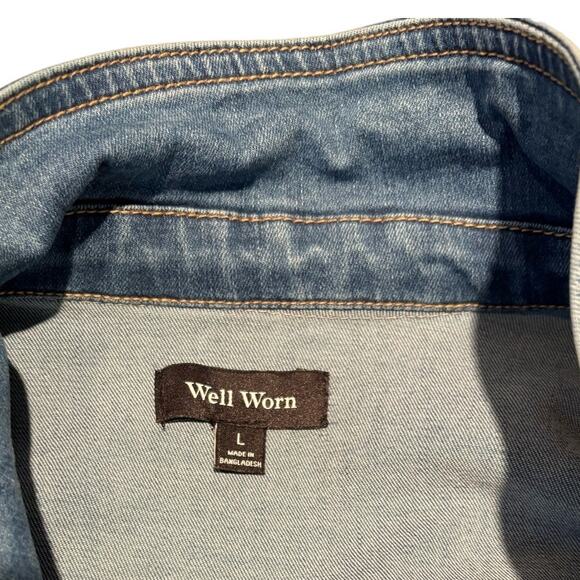 Women's Well Worn Brand Jean Jacket, Long Sleeve Blue, Size Large, EUC - Picture 3 of 3